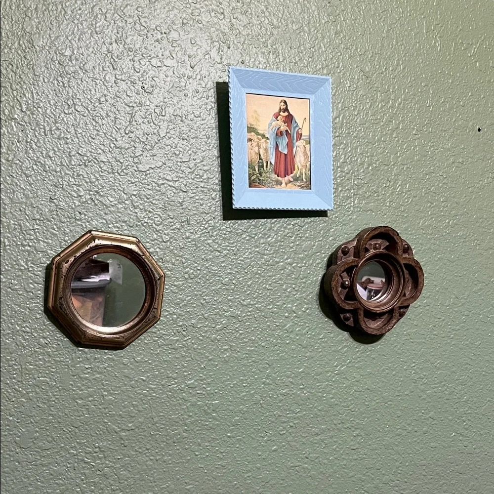 Vintage Celtic Circle Wall Mirror Mid Century Modern